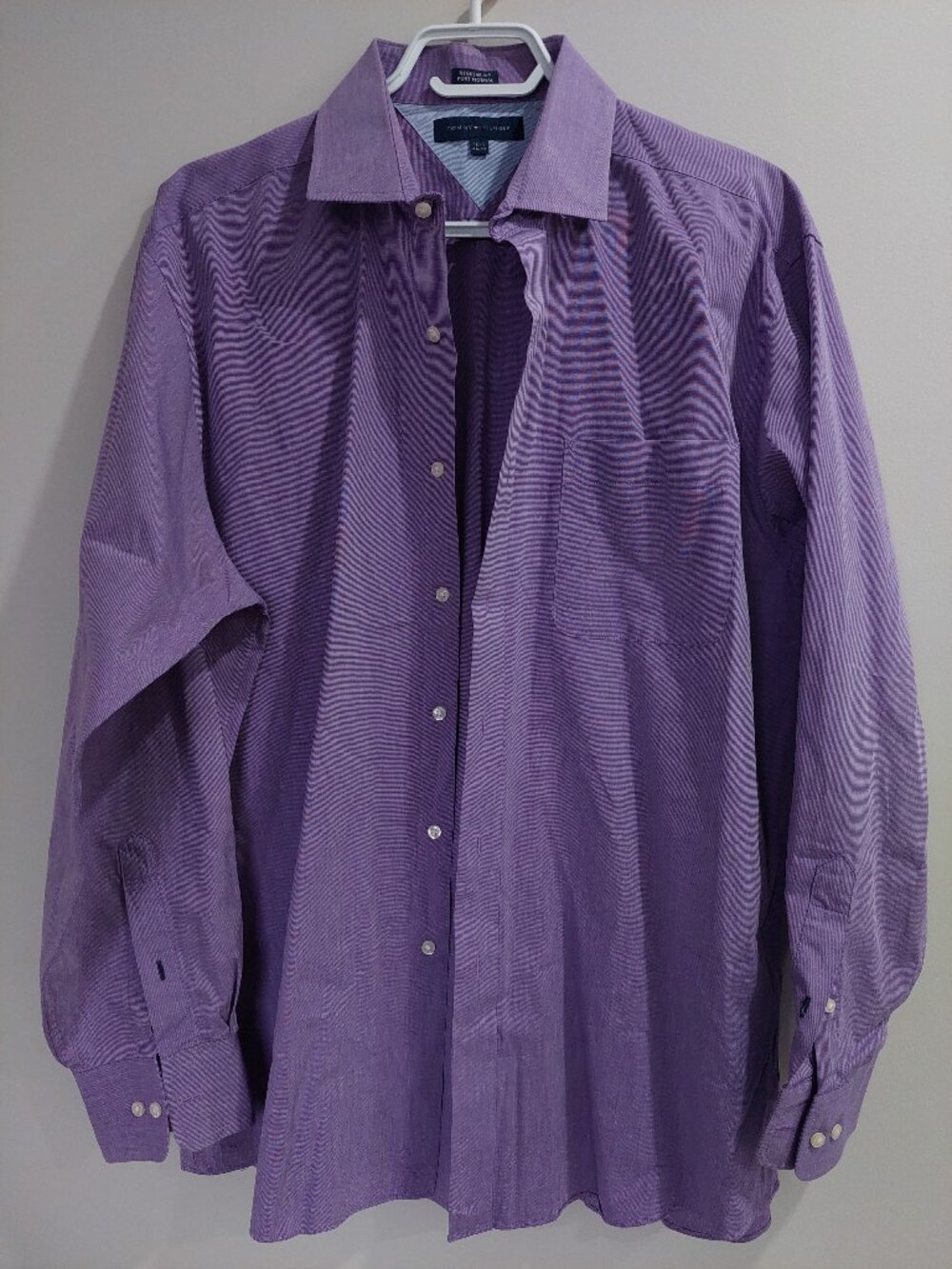 Tommy Hilfiger Men's 16.5 34/35 Regular Fit Dress Shirt 100% Cotton Purple